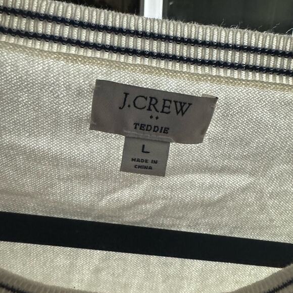 J Crew Factory L Lobster Crewneck Cotton White Sweater - Picture 3 of 4
